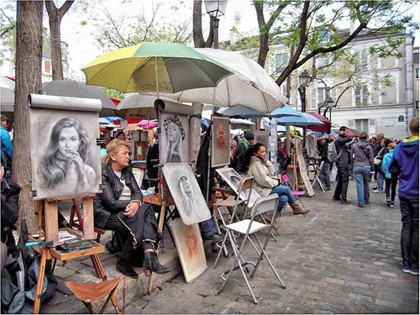 Ve chan dung o Place du Tertre